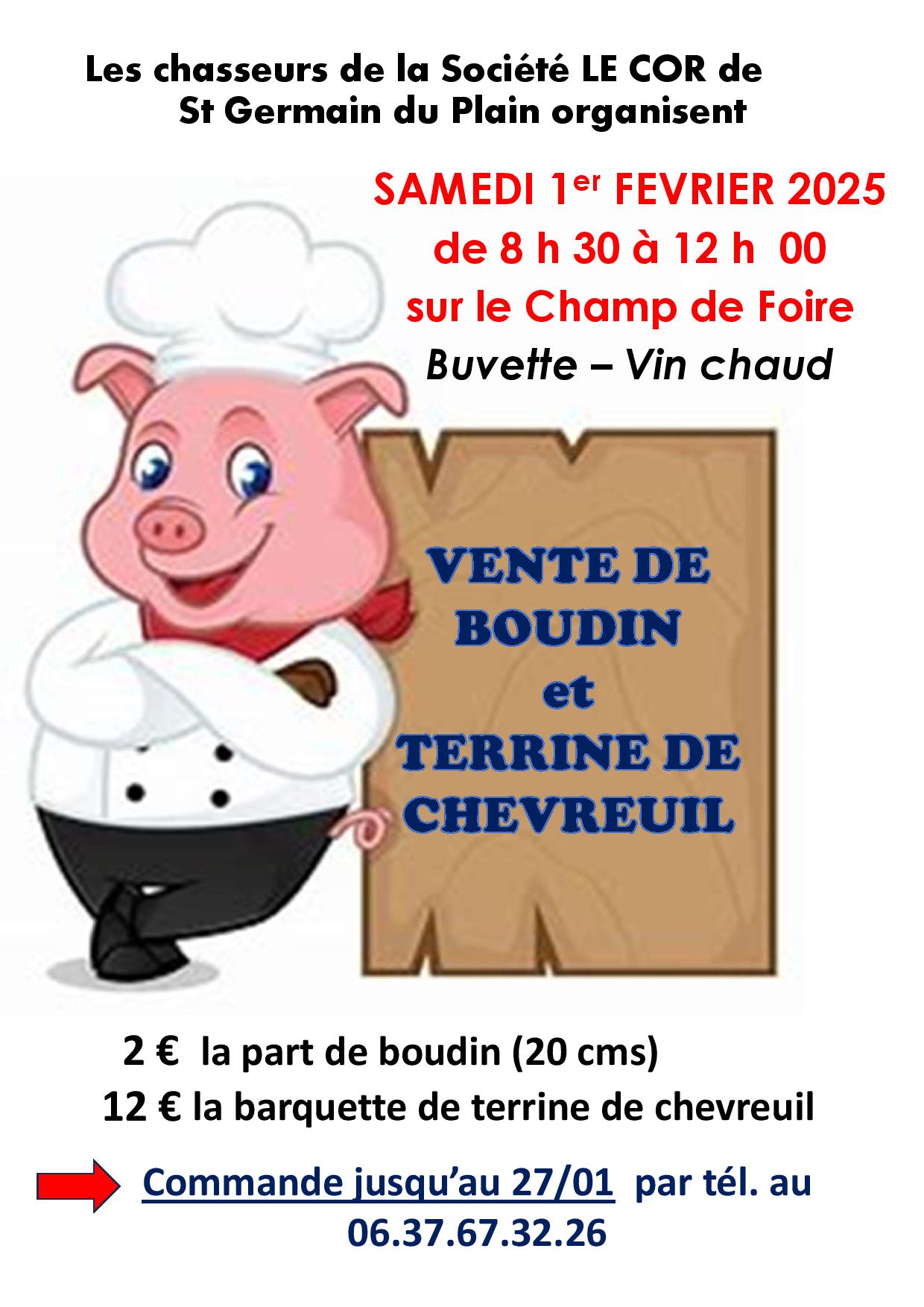 vente de boudin-Chasse Le Cor