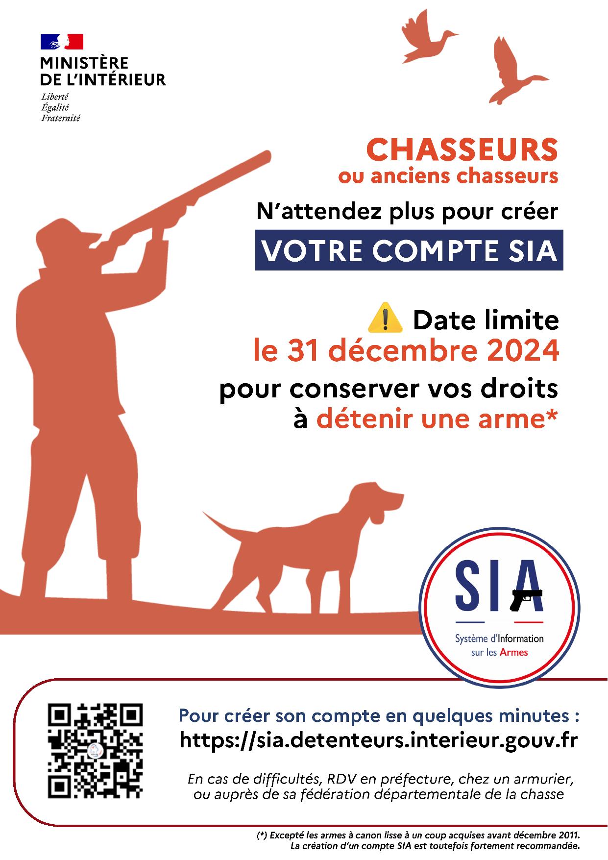 Création compte SIA-chasseurs